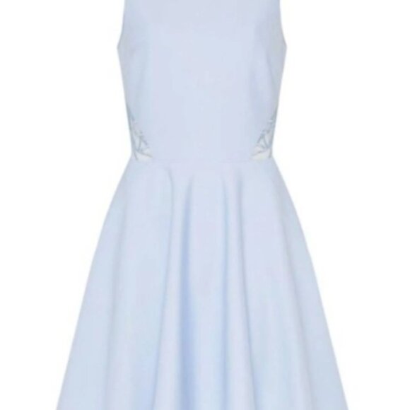 NWT Ted Light Blue/Baker Purple Flare Dress w/ Lace Back - Picture 1 of 6